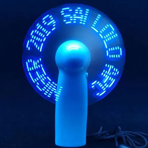 Message Editable Mini Flash Led Fan