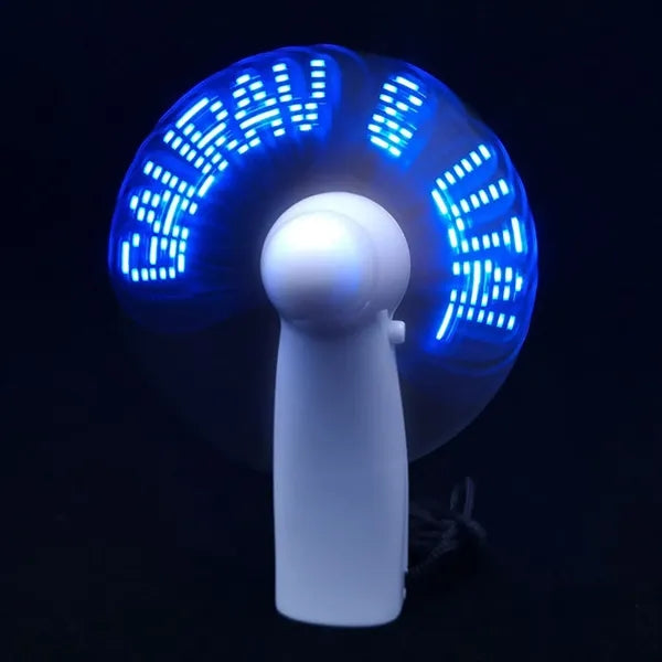 Message Editable Mini Flash Led Fan