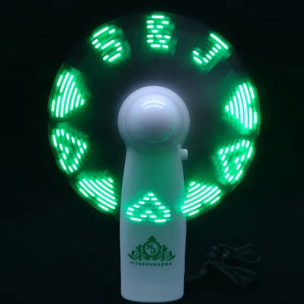 Message Editable Mini Flash Led Fan