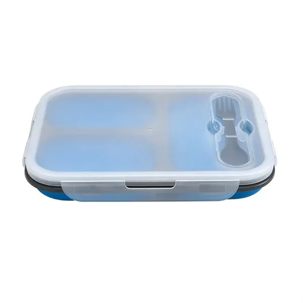 Silicone Collapsible 3 Compartments Lunch Box