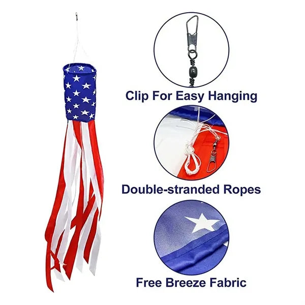 40 Inch American Flag Windsocks