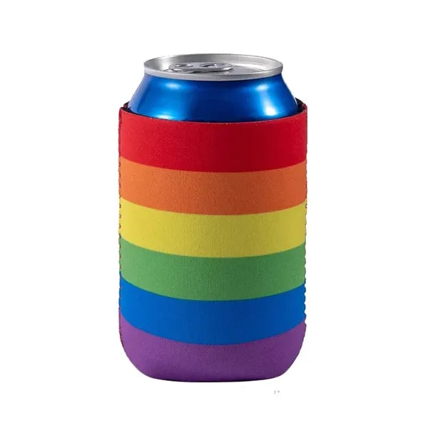 Rainbow Collapsible Neoprene Can Cooler