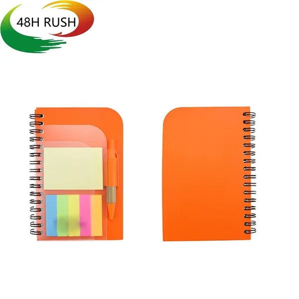 Clear Hard Cover Notepad w/ Pen & Sticky Notes Set