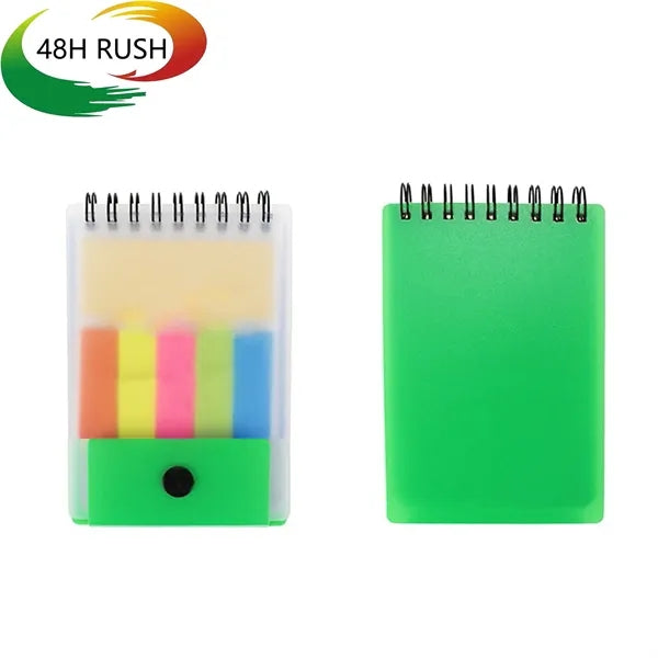 Clear Hard Cover Notepad w/ Sticky Notes Set