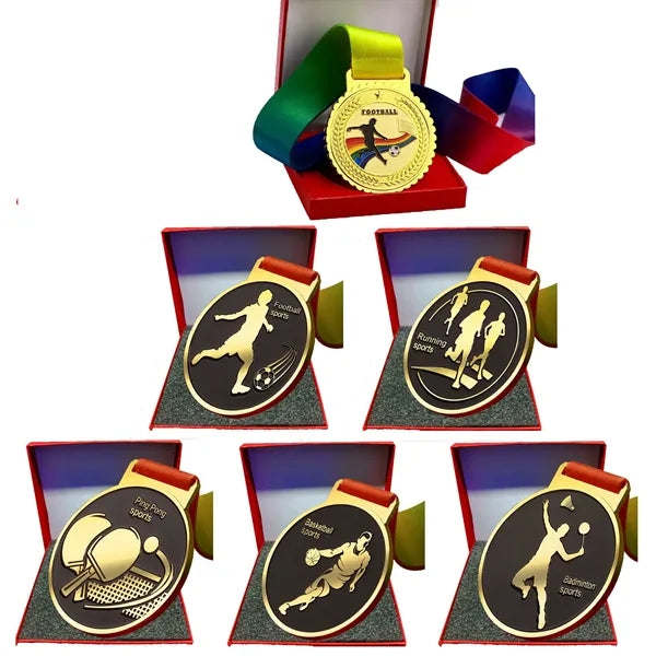 Die Cast Medal with Rainbow Neck Ribbon