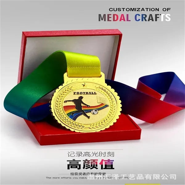 Die Cast Medal with Rainbow Neck Ribbon