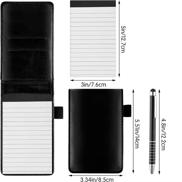 Mini Pocket Notepad Holder With Metal Pen