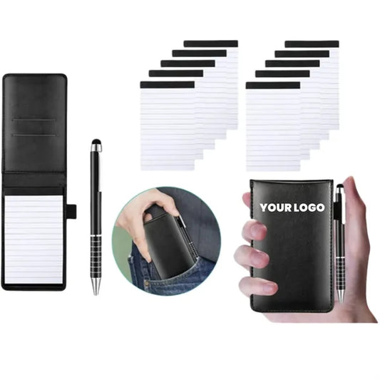 Mini Pocket Notepad Holder With Metal Pen
