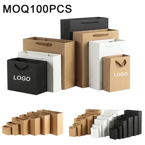 Kraft Paper Shopping Gift Retail Merchandise Bags W/Handles