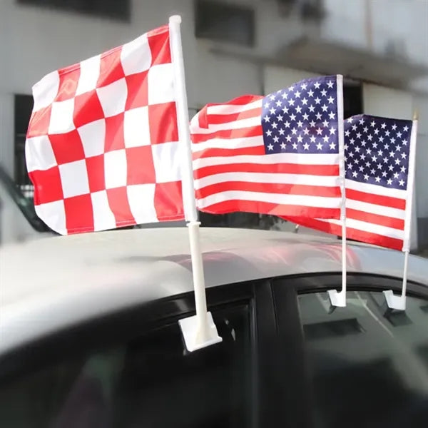 11 3/4"Hx17 3/4"W Full Color Printing Car Flag