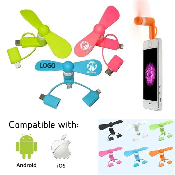 Mini 3-in-1 Cellphone Fan