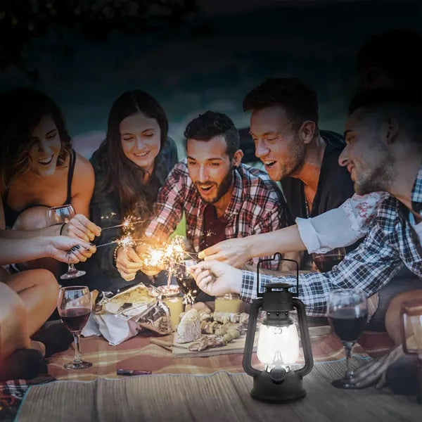 Retro Hanging LED Battery Powered Lantern For Camping