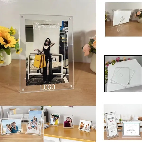 Transparent Display Acrylic Picture Frame with Stand "