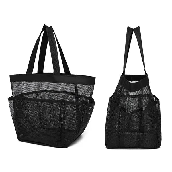 Foldable Multiple Pockets Mesh Beach Tote Bags