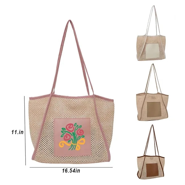 Large Straw Mesh Beach Bags