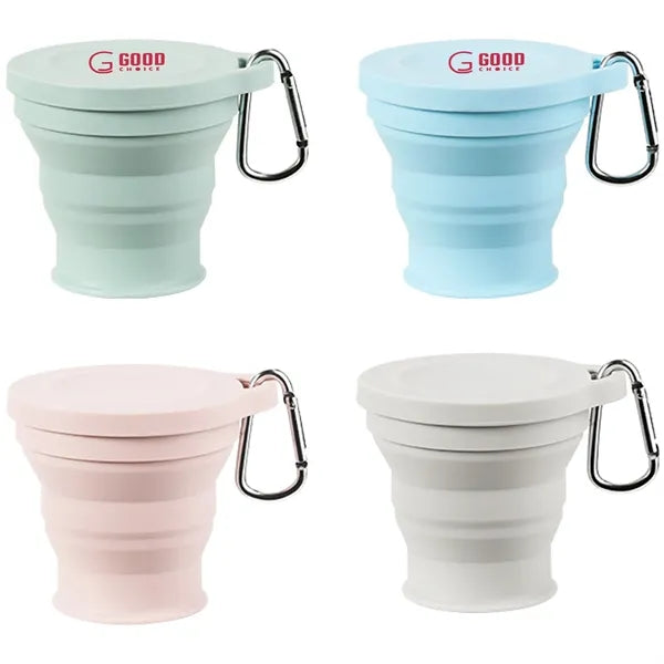 Collapsible Silicone Camping Cup with Lid