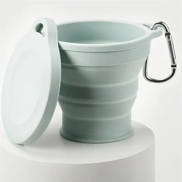 Collapsible Silicone Camping Cup with Lid