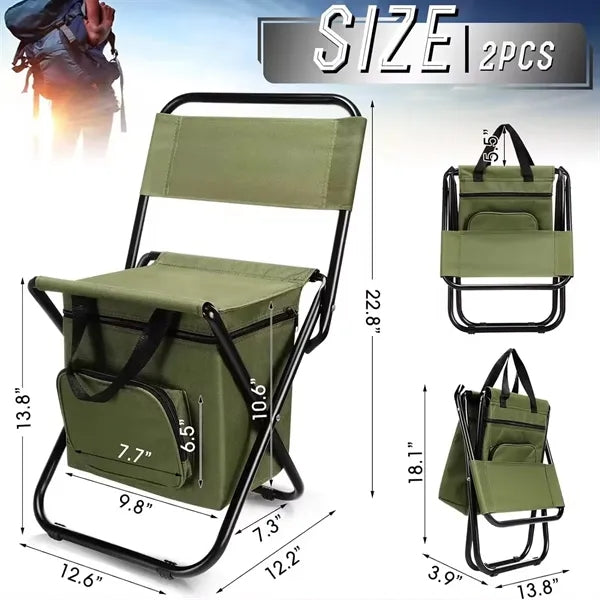 Folding Camping Chair w/ Cooler Bag