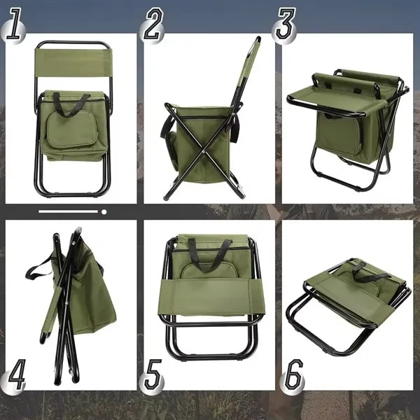 Folding Camping Chair w/ Cooler Bag