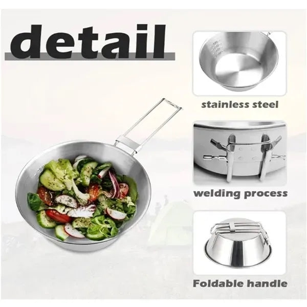 Camping Bowls With Foldable Handle
