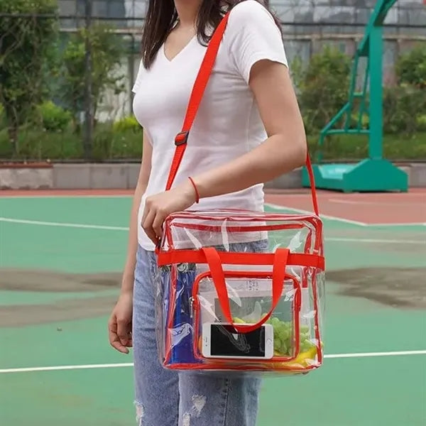Travel Stadium Clear PVC Tote Bag For Work Sports
