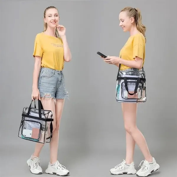 Travel Stadium Clear PVC Tote Bag For Work Sports