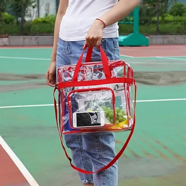 Travel Stadium Clear PVC Tote Bag For Work Sports