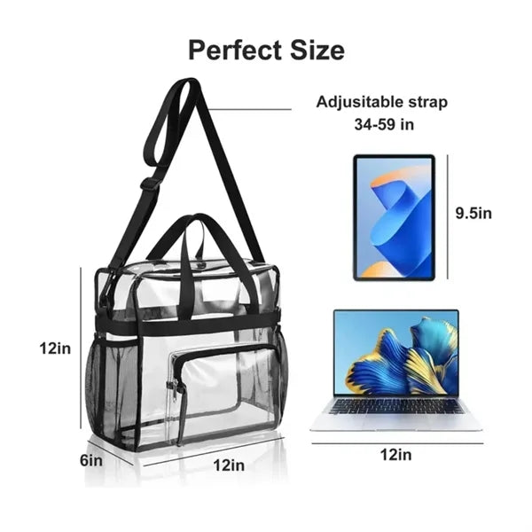 Travel Stadium Clear PVC Tote Bag For Work Sports