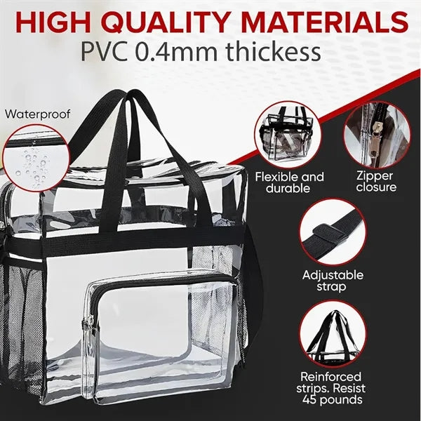 Travel Stadium Clear PVC Tote Bag For Work Sports