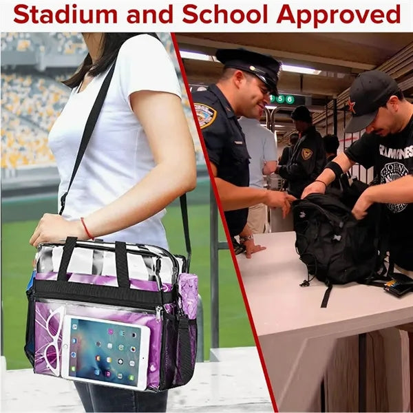Travel Stadium Clear PVC Tote Bag For Work Sports