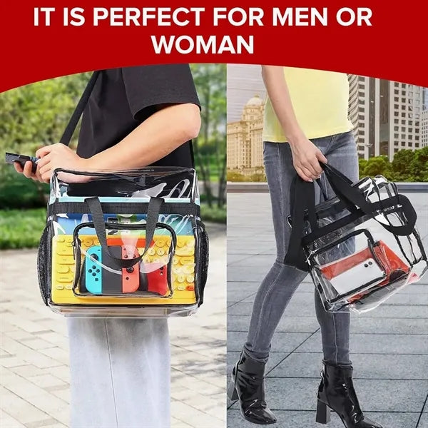 Travel Stadium Clear PVC Tote Bag For Work Sports