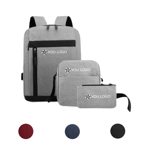 Three Piece Backpack Set Crossbody Storage Bag