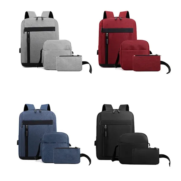 Three Piece Backpack Set Crossbody Storage Bag