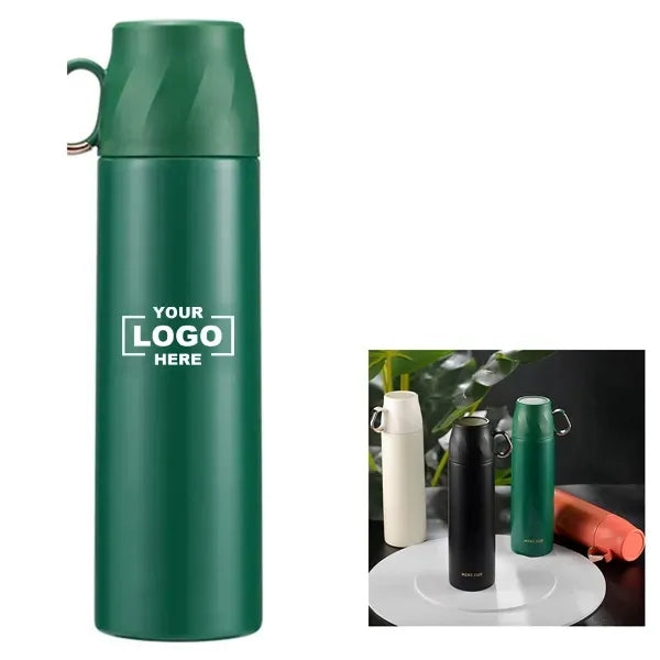 17oz Stainless Steel Vacuum Sports Water Bottle With Cup Lid