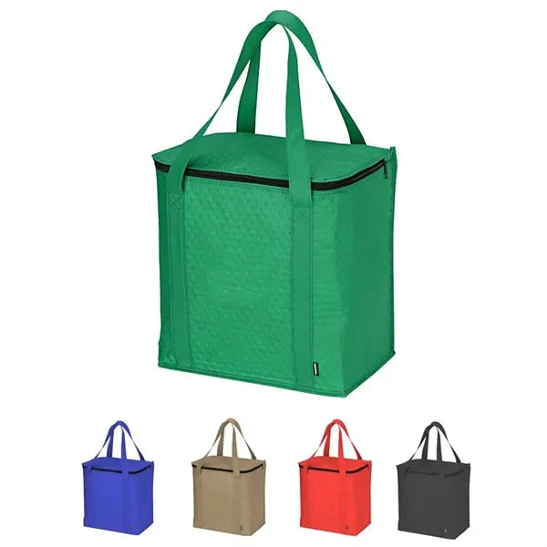 Non-Woven Super Square Insulated Grocery Cooler Tote