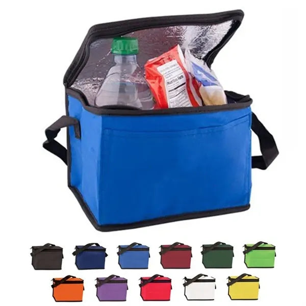 6 Pack Non-Woven Insulated Cooler Bag With Open Pocket