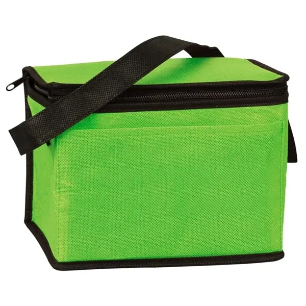 6 Pack Non-Woven Insulated Cooler Bag With Open Pocket
