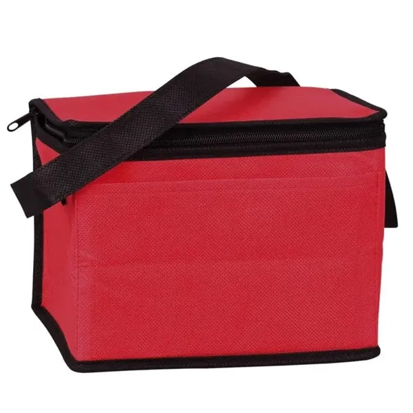 6 Pack Non-Woven Insulated Cooler Bag With Open Pocket