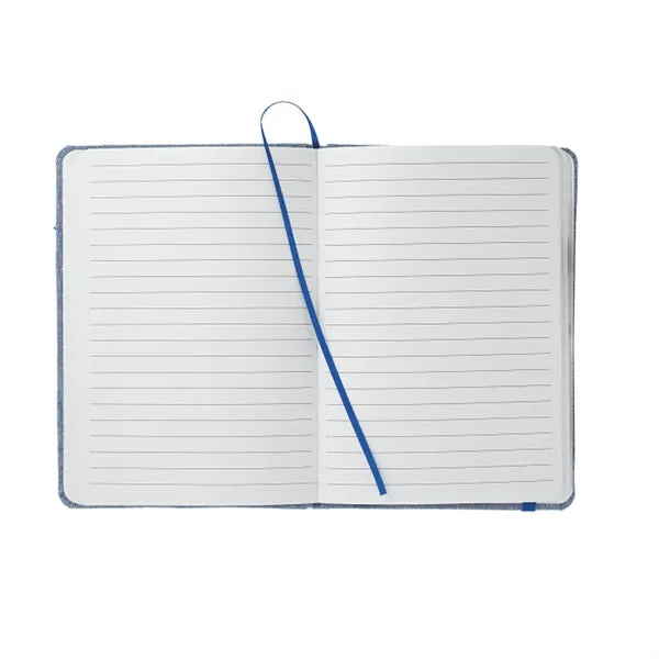 8.3" x 5.7" Cotton Cover Bound Notebook with Pen Loop