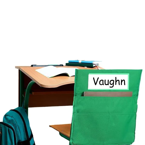 Chair Pockets for Classroom Seat with Name Tag