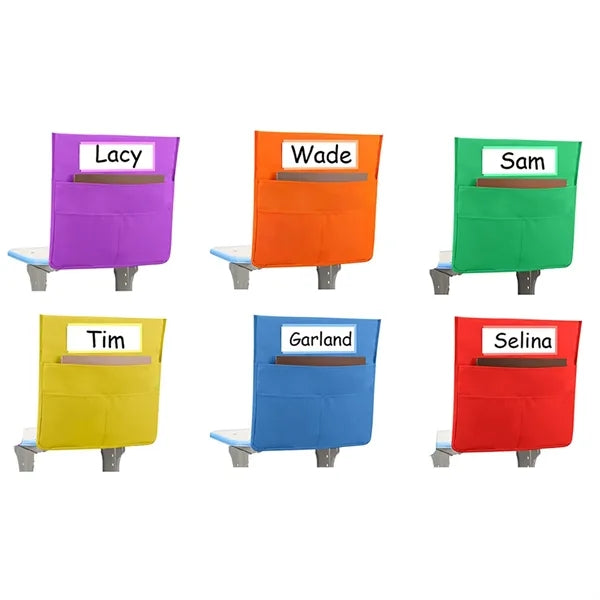 Chair Pockets for Classroom Seat with Name Tag