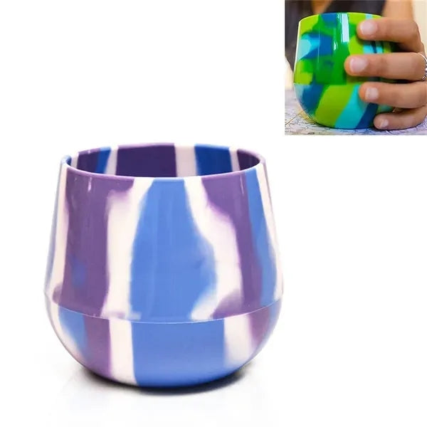 14oz Tie Dye Silicone Unbreakable Wine Glass Cup
