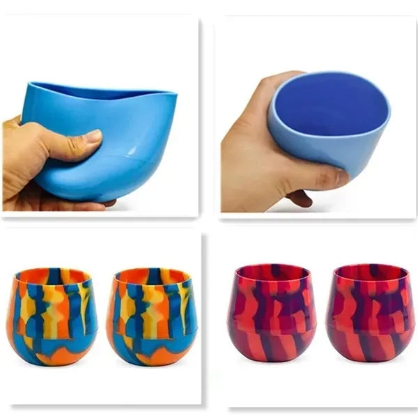 14oz Tie Dye Silicone Unbreakable Wine Glass Cup