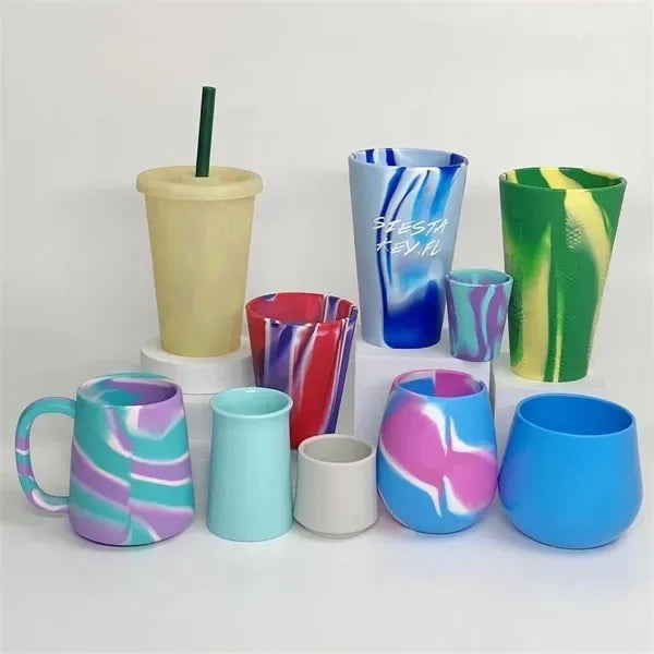14oz Tie Dye Silicone Unbreakable Wine Glass Cup