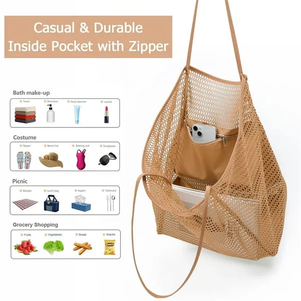 Mesh Beach Shoulder Handbag