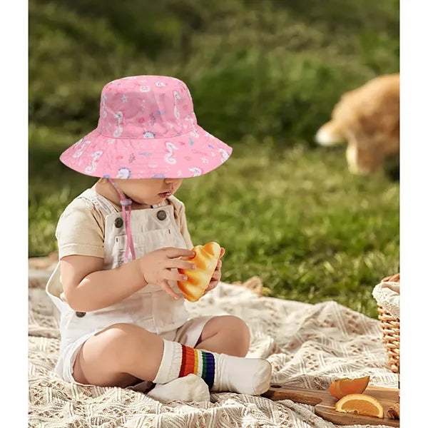 Kids Wide Brim Bucket Hat