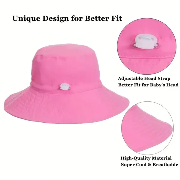Kids Wide Brim Bucket Hat