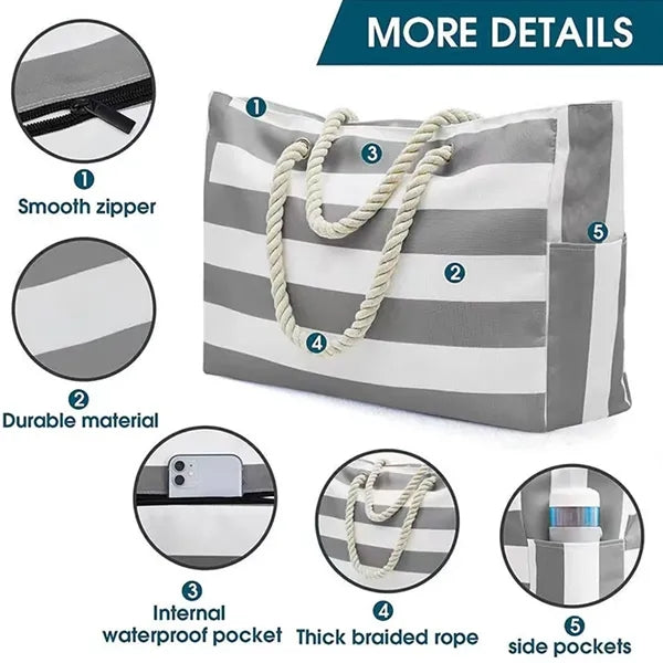 Large Waterproof Beach Tote Bag
