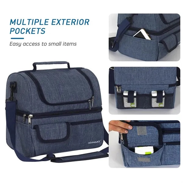 Insulated Lunch Tote Bag Double Deck Cooler