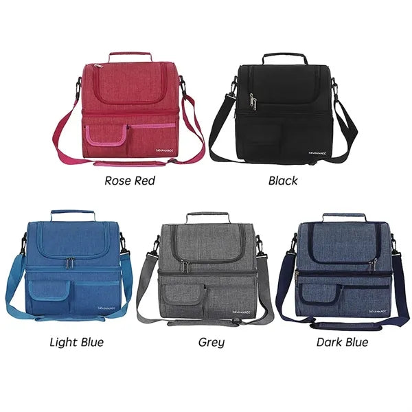 Insulated Lunch Tote Bag Double Deck Cooler